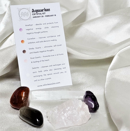 Aquarius Crystal Healing Kit – Zodiac Birthstone Set