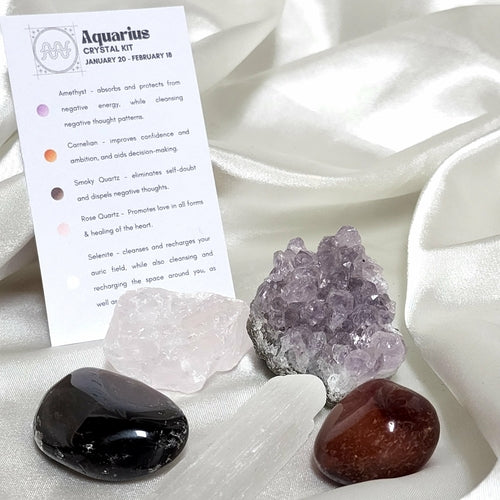 Aquarius Crystal Healing Kit – Zodiac Birthstone Set